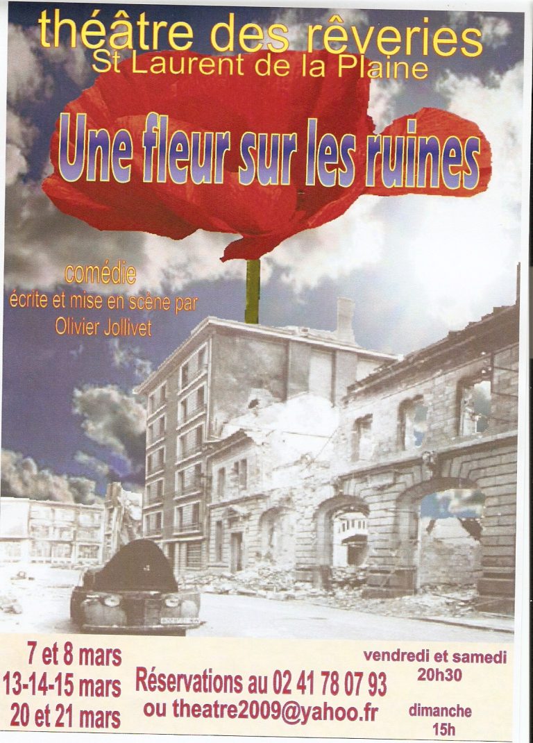affiche_une fleur sur les ruines
